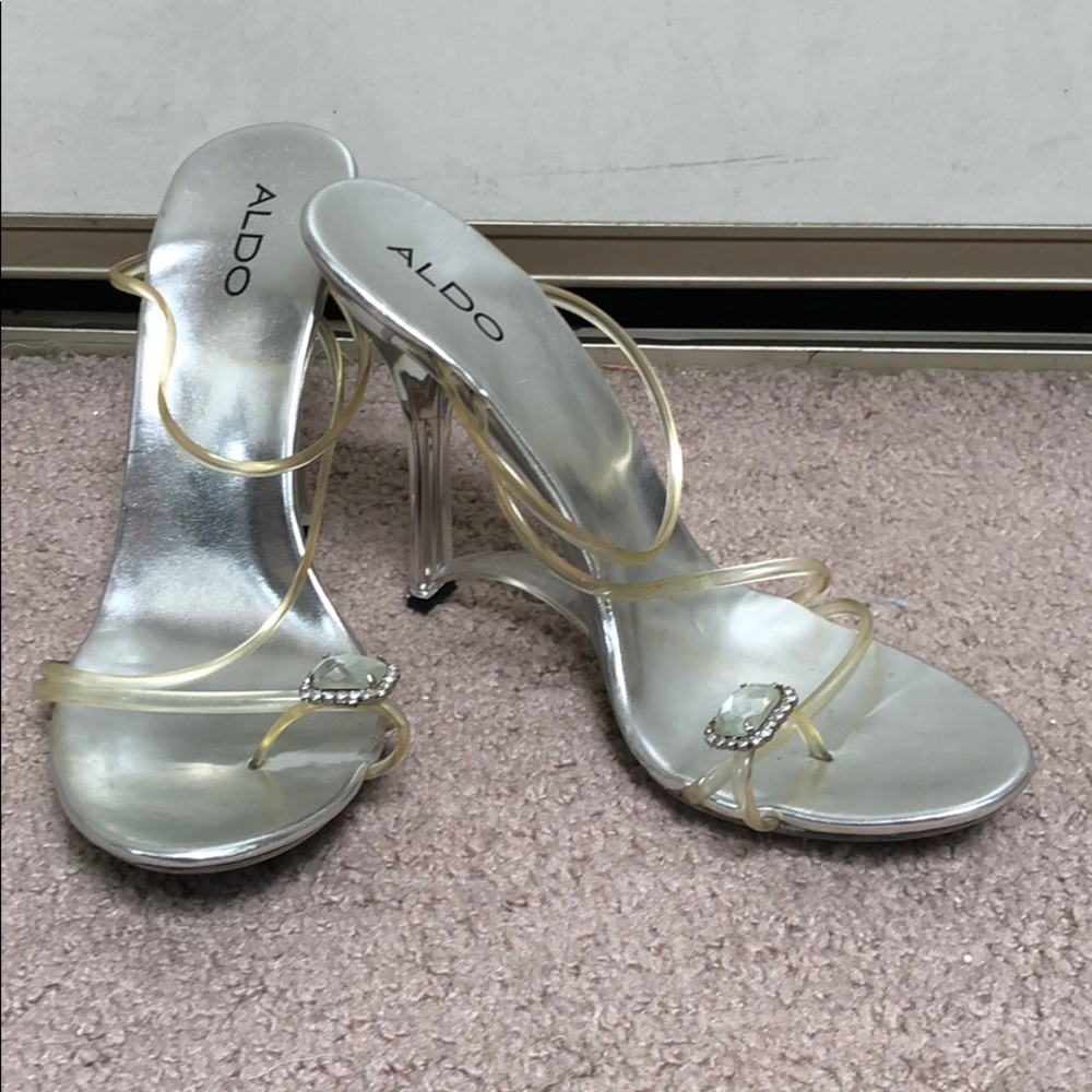 Aldo clear heels with toe bling
